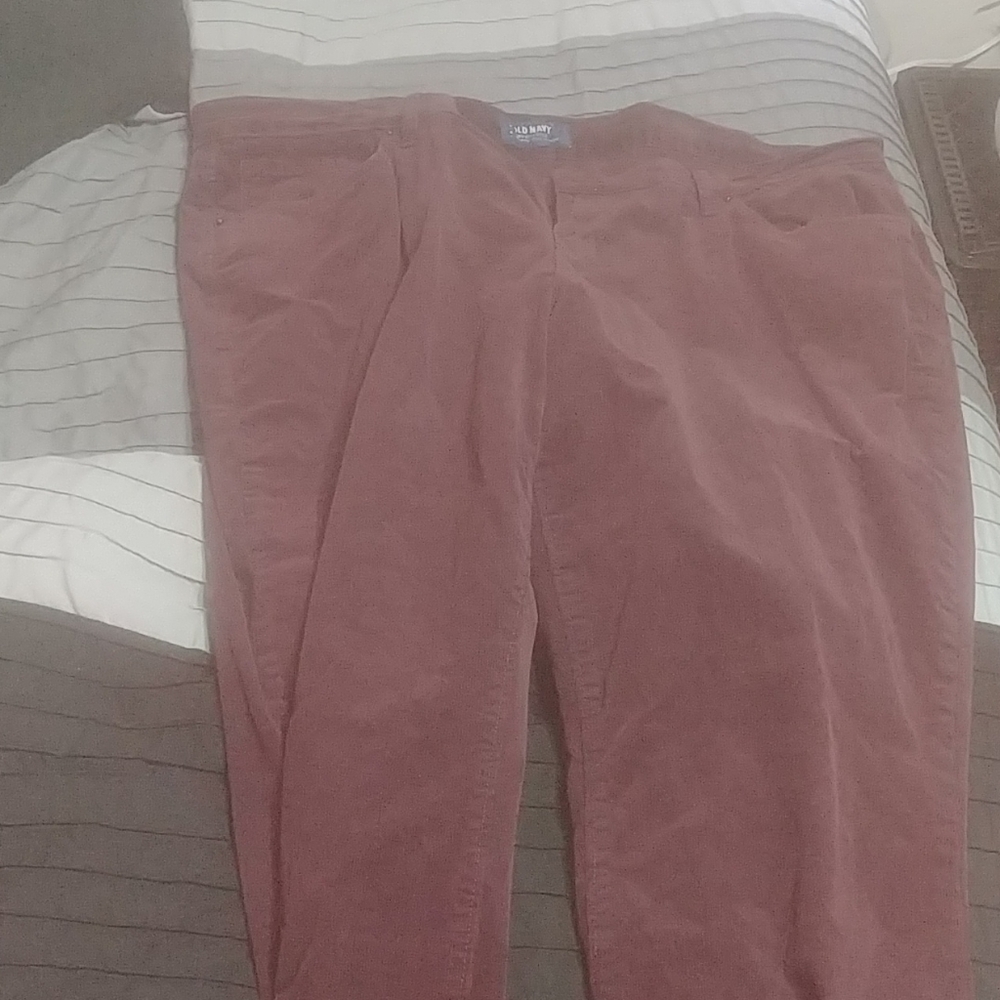 Women's curvy purple courdy pants